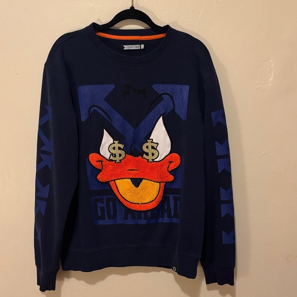 Men's Navy Graphic Crewneck Sweater